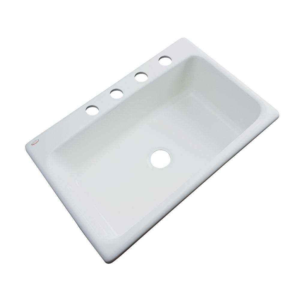 33 in. 4-Hole Single Bowl Kitchen Sink A6568