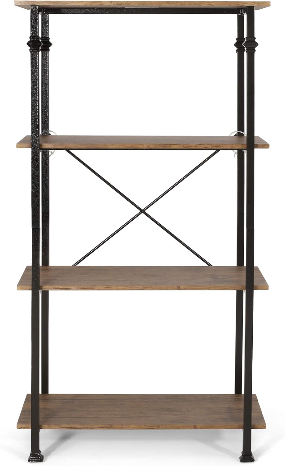 4-Layer Bookcase, Brown + Dark Bronze D22311