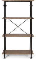 4-Layer Bookcase, Brown + Dark Bronze D22311