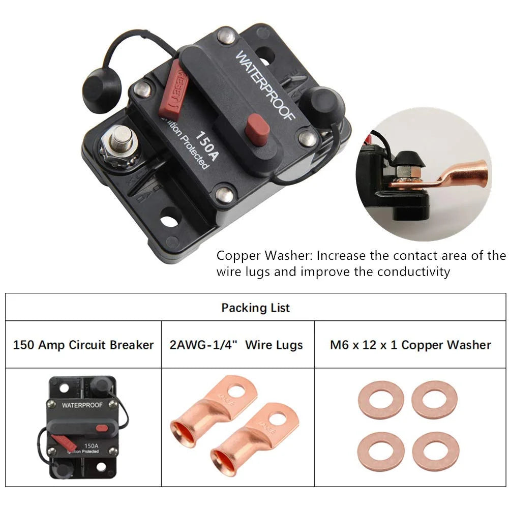 150 Amp Circuit Breaker with Manual Reset Waterproof G278529