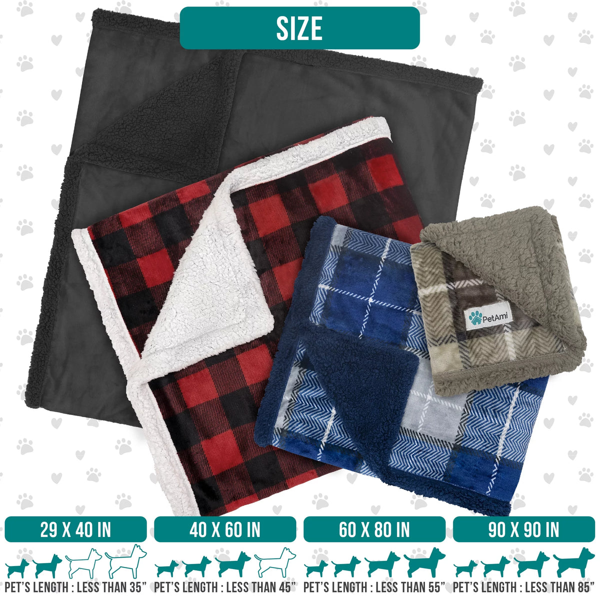 Waterproof Sherpa Fleece Dog Blanket 60x40 Wine Red N4140