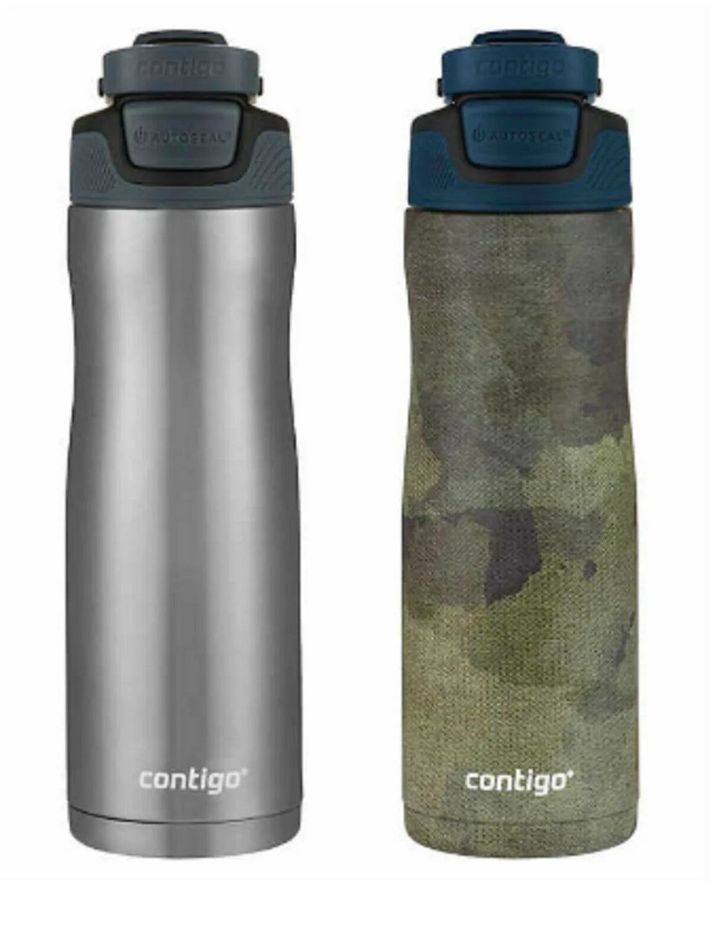 20 oz Vacuum Insulated Stainless Steel Water Bottles with Wide Mouth Lid (2 Pieces) J7054