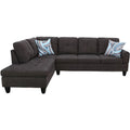 Linen Fabric Sectional Sofa Set in Dark Brown Z552245