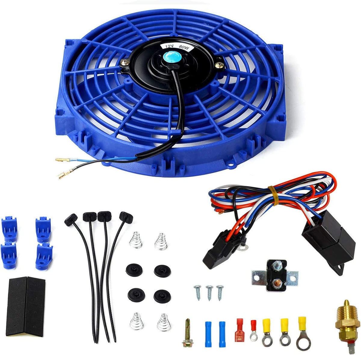 16" Black Electric Radiator Cooling Fan 3000 CFM Reversible 12Volts Pack of 2 B566322