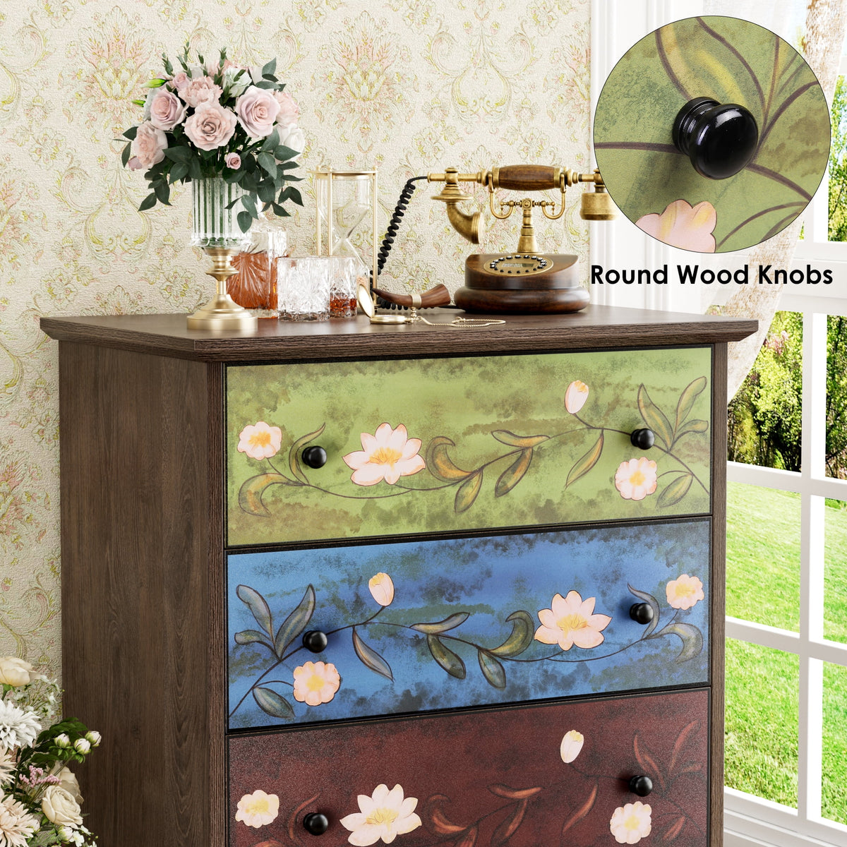 5 Drawer Wood Dresser X759