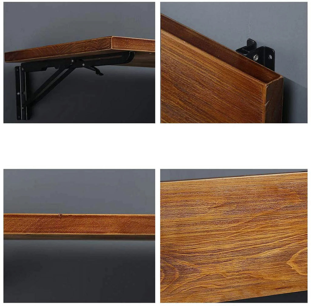 47" Lx14 W Folding Wall Mounted Pine Wood Table C272