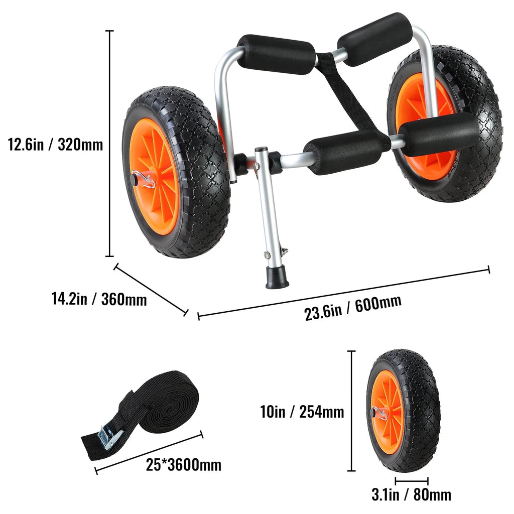 Foldable Kayak Cart with 10'' Solid Tires I276808