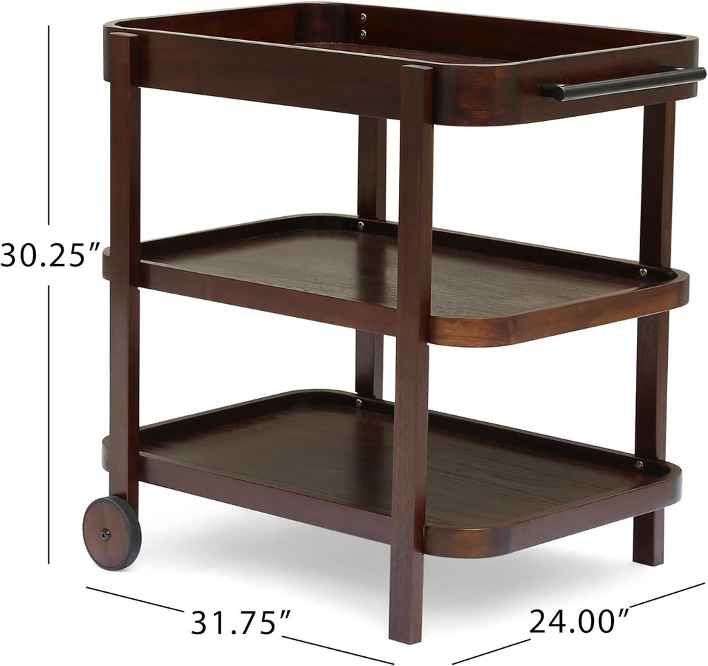 3-Tier Solid Acacia Wood Bar Cart N174247