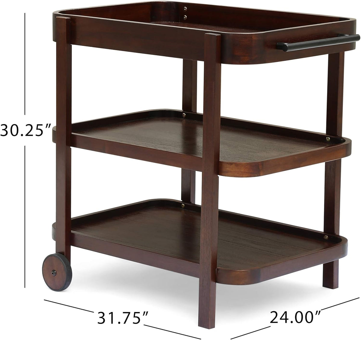 3-Tier Solid Acacia Wood Bar Cart N174247