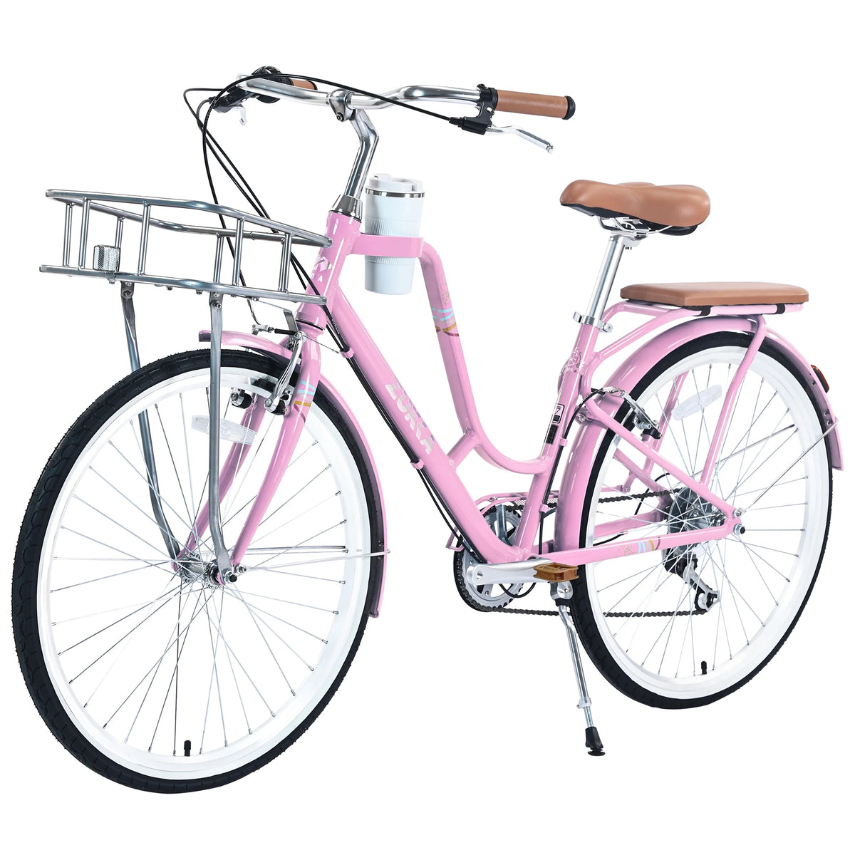 26 inch 7 Speed Pink Cruiser Bike B15814