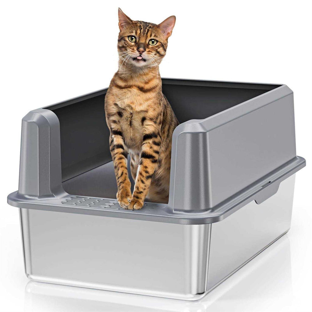 Enclosed Stainless Steel Litter Box XL with High Side C690882