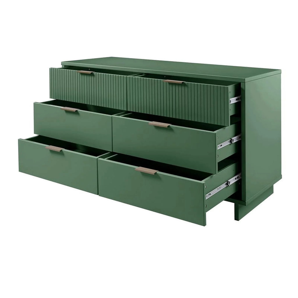 Sage Green Engineered Wood Double Dresser U249626