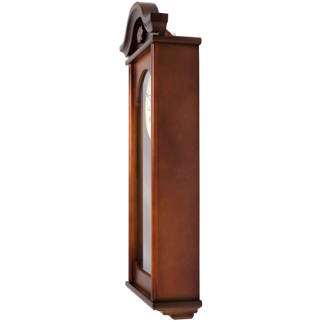 Mahogany Brown Chiming Pendulum Wall Clock Q516060