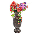 Round Antique Decorative Mango Wood Table Flower Vase O30043