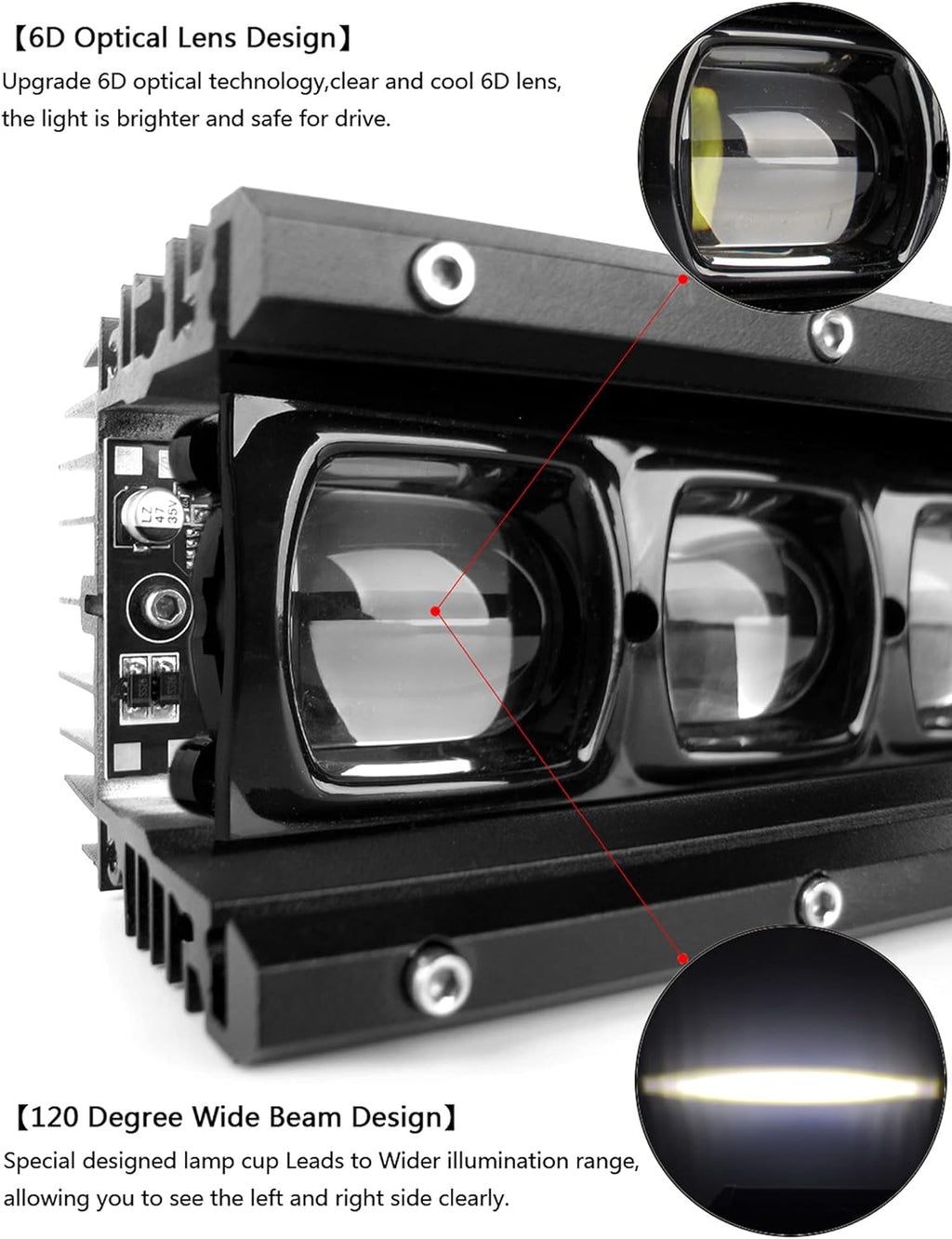 6D 33 Inch 150W Single Row LED Work Light Bar E9470