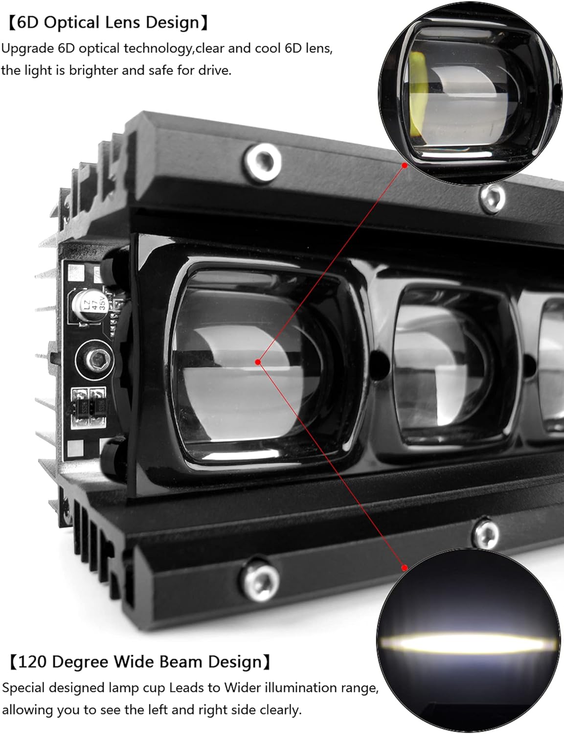 6D 33 Inch 150W Single Row LED Work Light Bar E9470