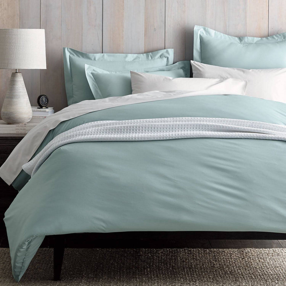 Organic Pearl Gray 300-Thread Count Cotton Percale King Sham D25687
