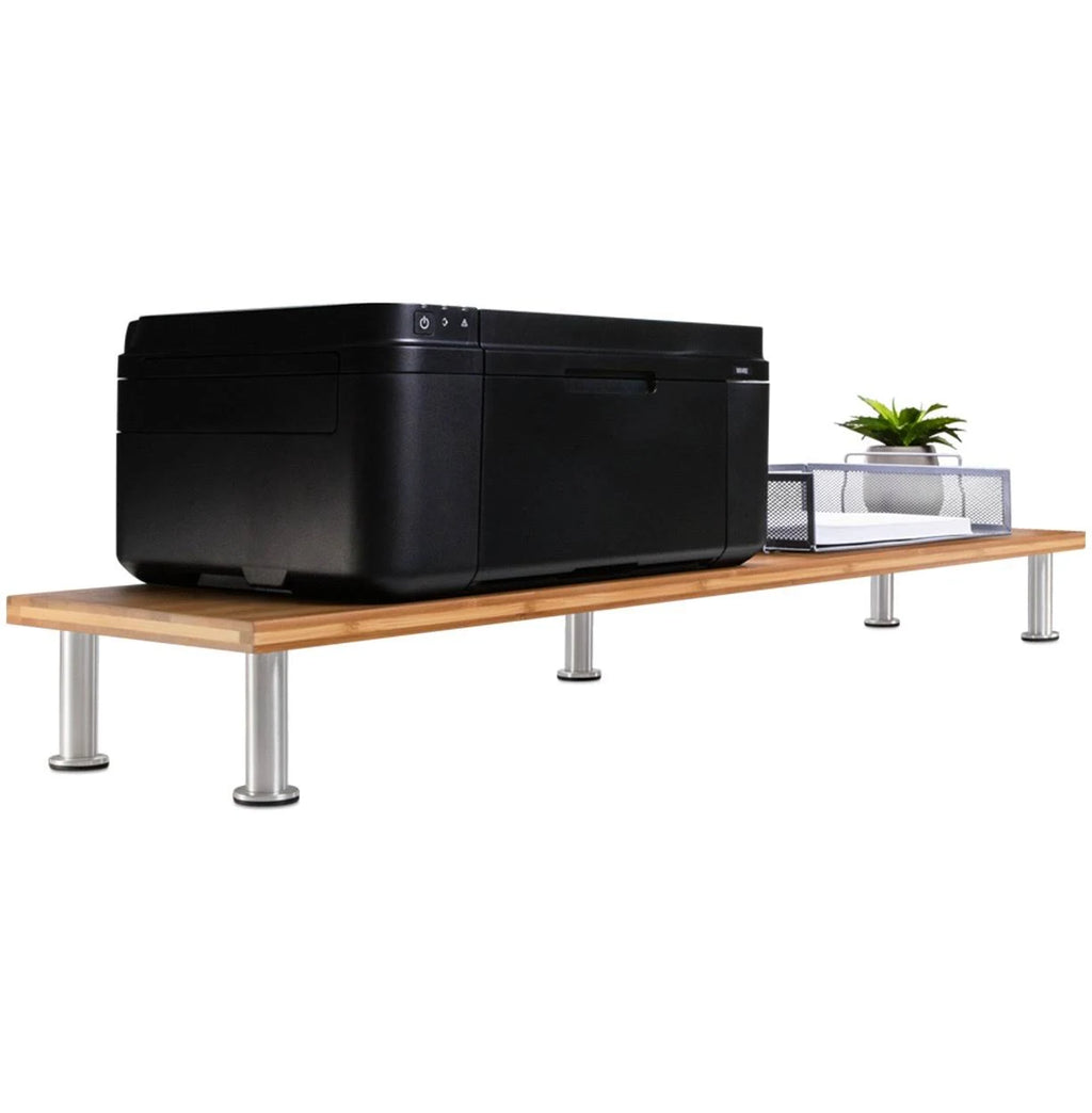 Solid Bamboo Dual Monitor Stand E518134