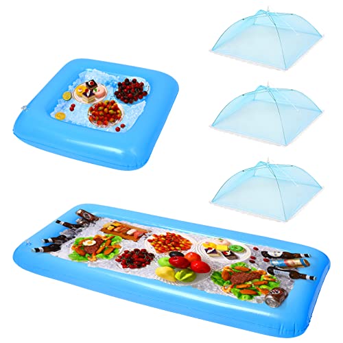 1 Set Inflatable Pool Serving Bar and Mesh Food Tent Set with Drain Plug H2692