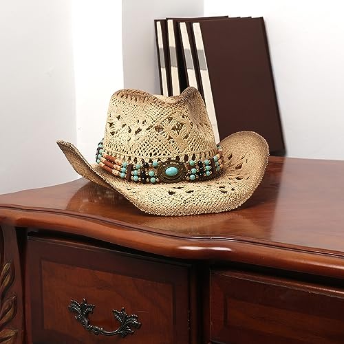 Straw Cowboy Hat with Two Decorative Bands L24249