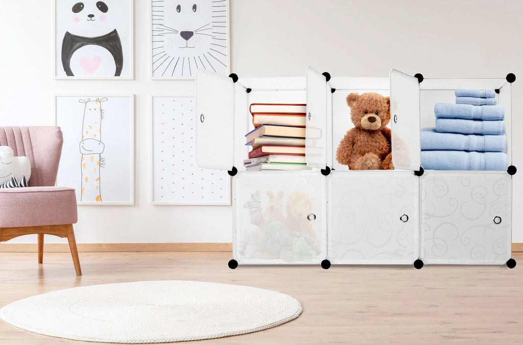 6 Cube Stackable Storage Organizer with Doors K925