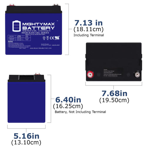 12V 35AH GEL Replacement Battery K160723
