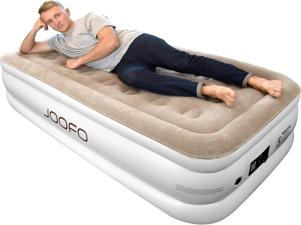 Twin Size Air Mattress with Built-in Pump, 18-inch Inflatable Bed, Pack of 2 P297