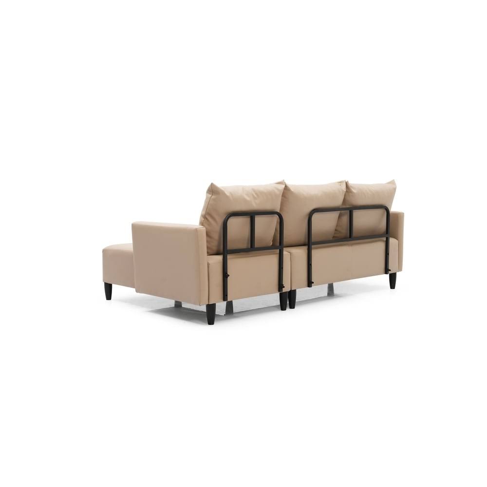 Contemporary Faux Leather Reversible Sectional S58229
