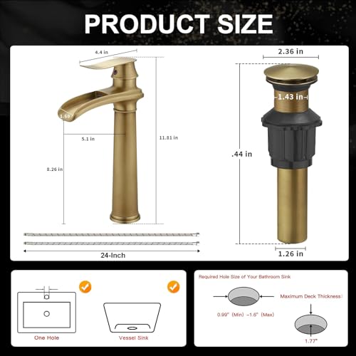 Oil Rubbed Bronze Waterfall Vessel Sink Faucet Y602