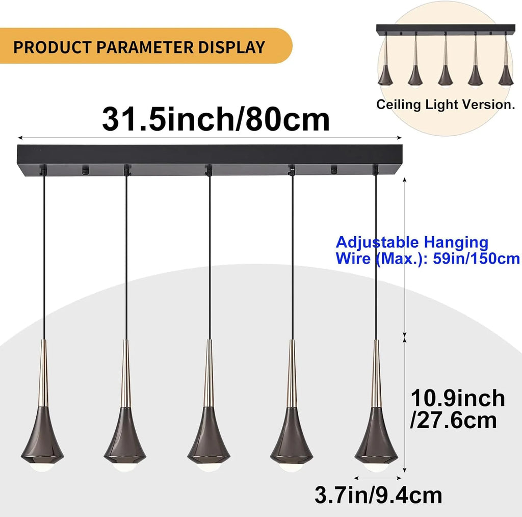 Black & Gold 45W LED Pendant Light C799