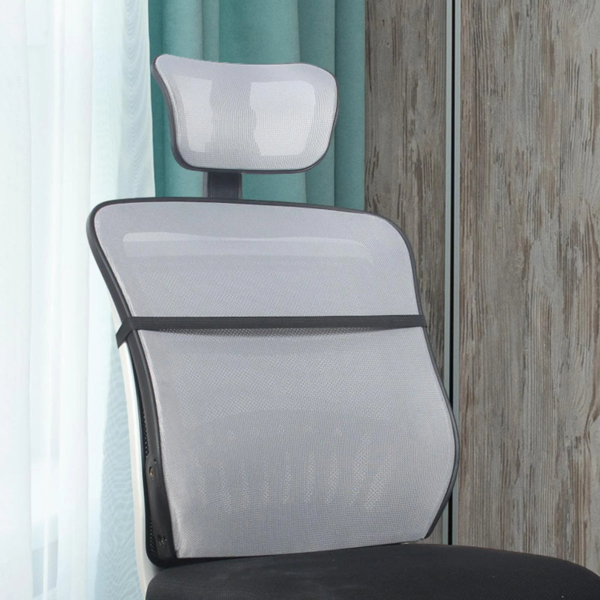 Office Chair Mesh Back Support with Headrest J190