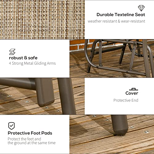 Gray 2-Seat Outdoor Glider Chair with Coffee Table F37901