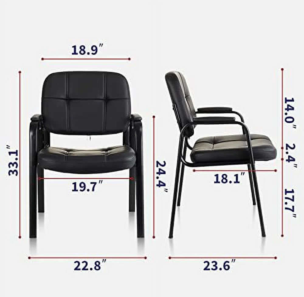 Black Bonded Leather Guest Chair 4 Pack P50679