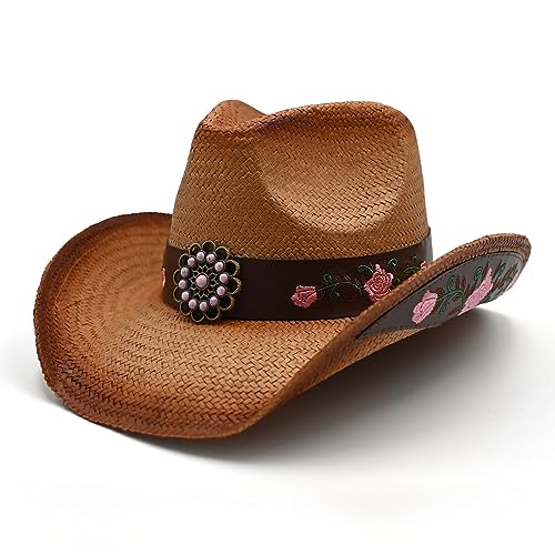 Straw Cowboy Hat with Two Decorative Bands L24249