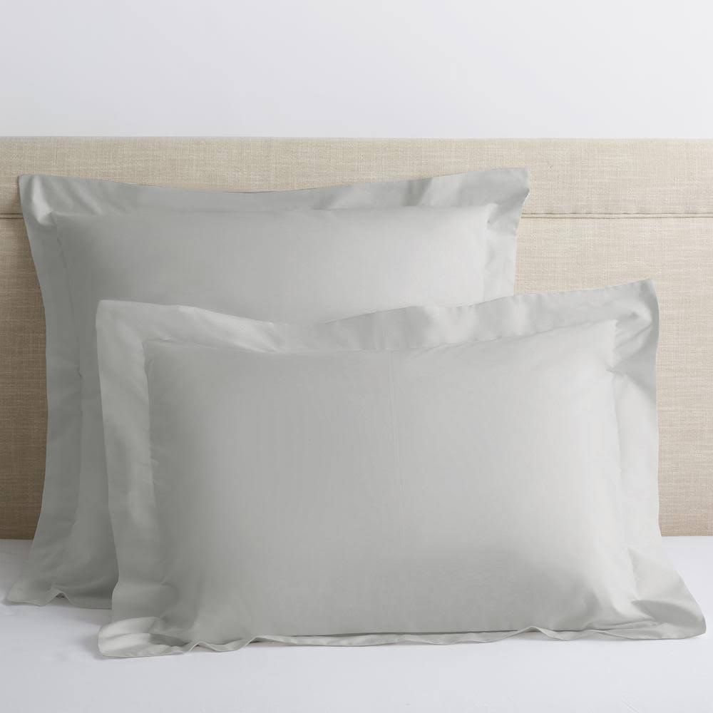 Organic Pearl Gray 300-Thread Count Cotton Percale King Sham D25687