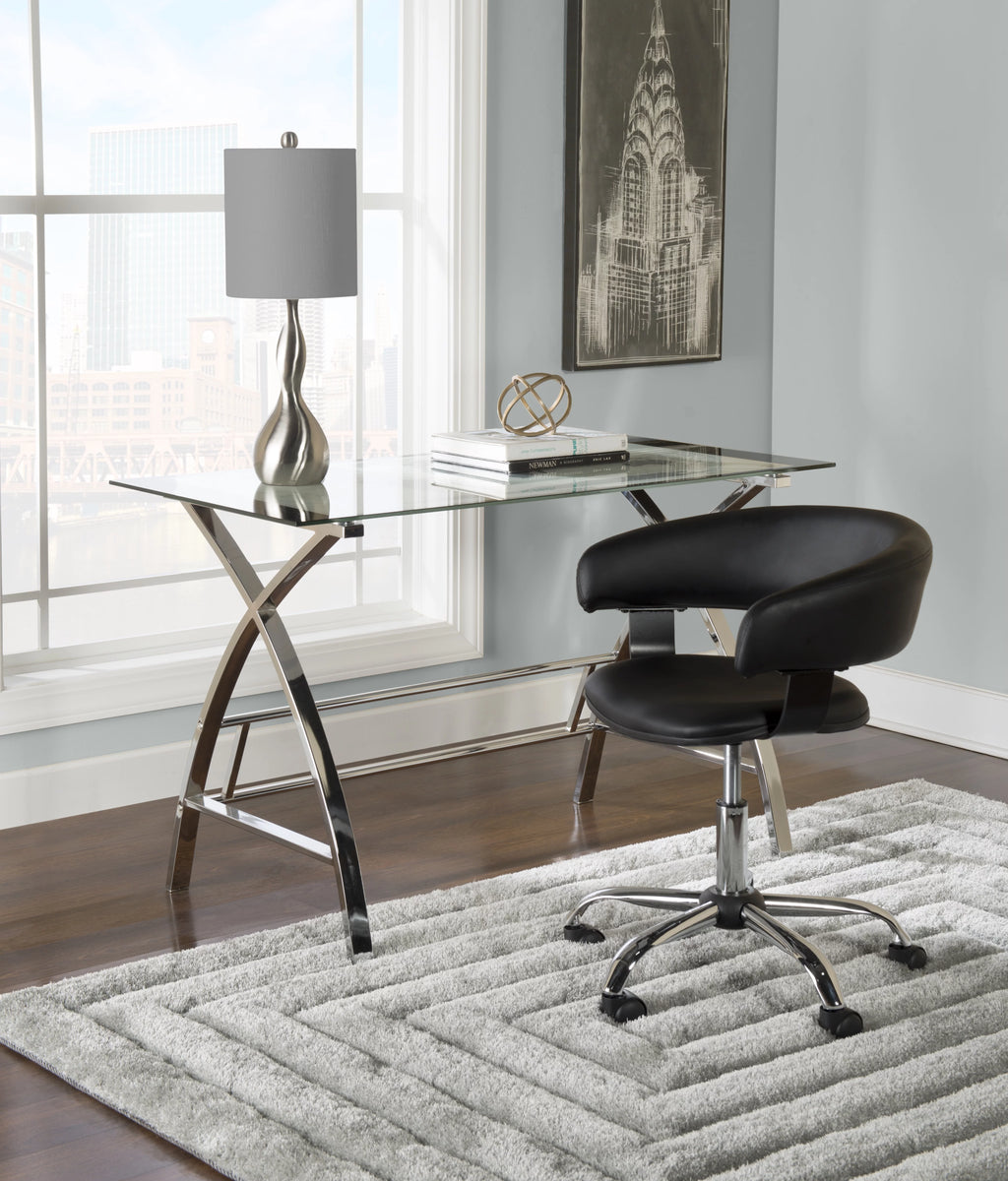 Black Low-Back Desk Chair with Castors B9834