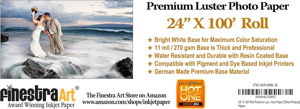 Premium Luster Inkjet Photo Paper Roll D2552