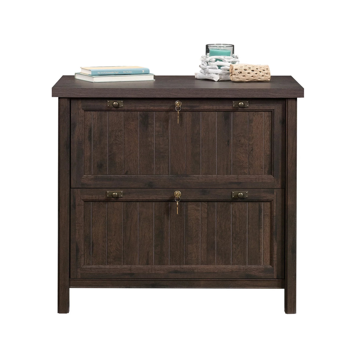 Coffee Oak Lateral File Cabinet S3484