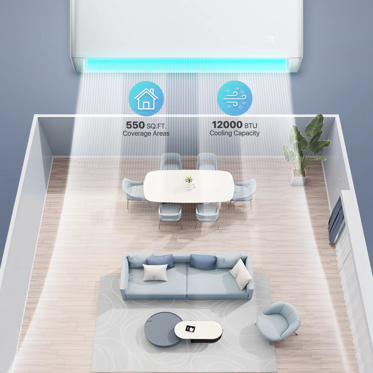12000 BTU 22 SEER Mini Split Air Conditioner & Heater with WIFI G38204