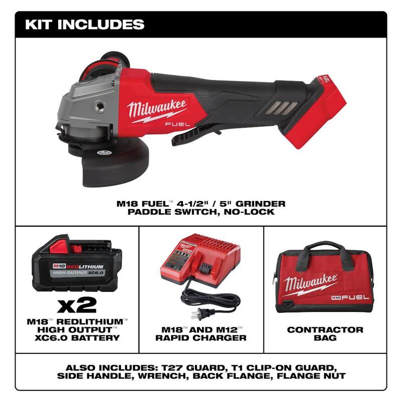 18V Lithium-Ion Brushless Cordless 4-1/2 in./5 in. Grinder and Hammer Drill B789638