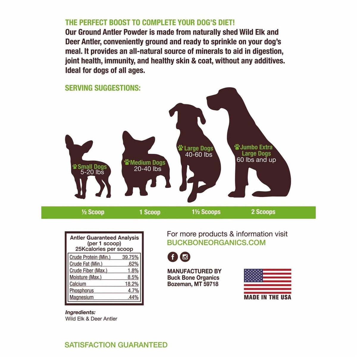 Ground Wild Elk and Deer Antler Powder for Dogs G9105