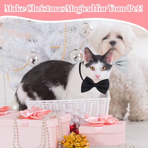 120 Pcs Dog Bow Ties with Adjustable Collar, 14 Colors U100238