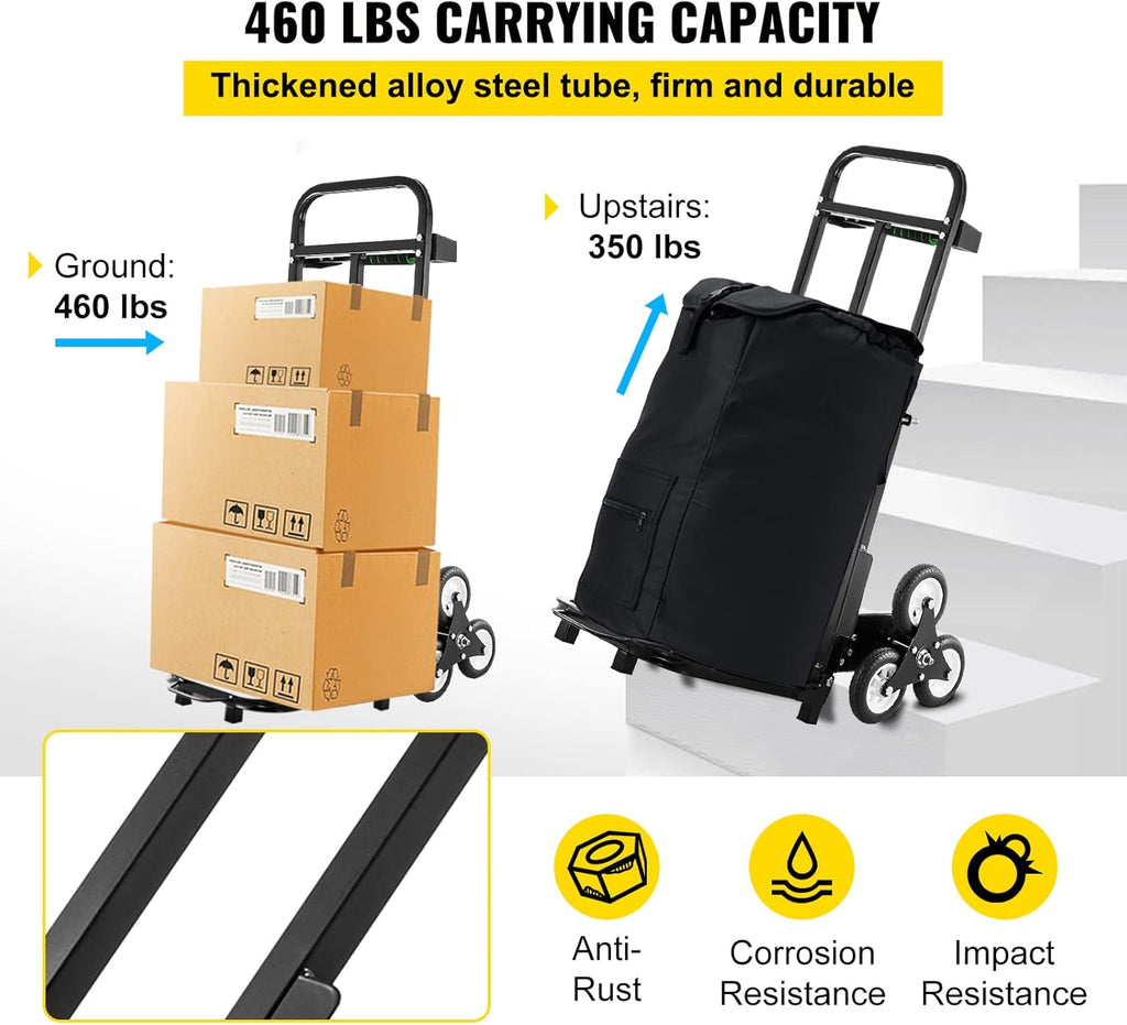 Stair Climbing Cart 420lbs Capacity Hand Truck with Adjustable Handle E929