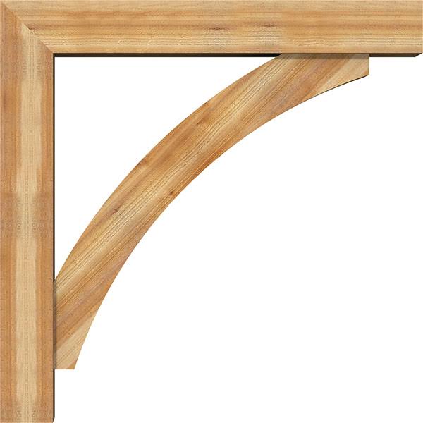 8x22W x 48x22D x 48x22H Rough Sawn Bracket with Offset Brace, Western Red Cedar E7036