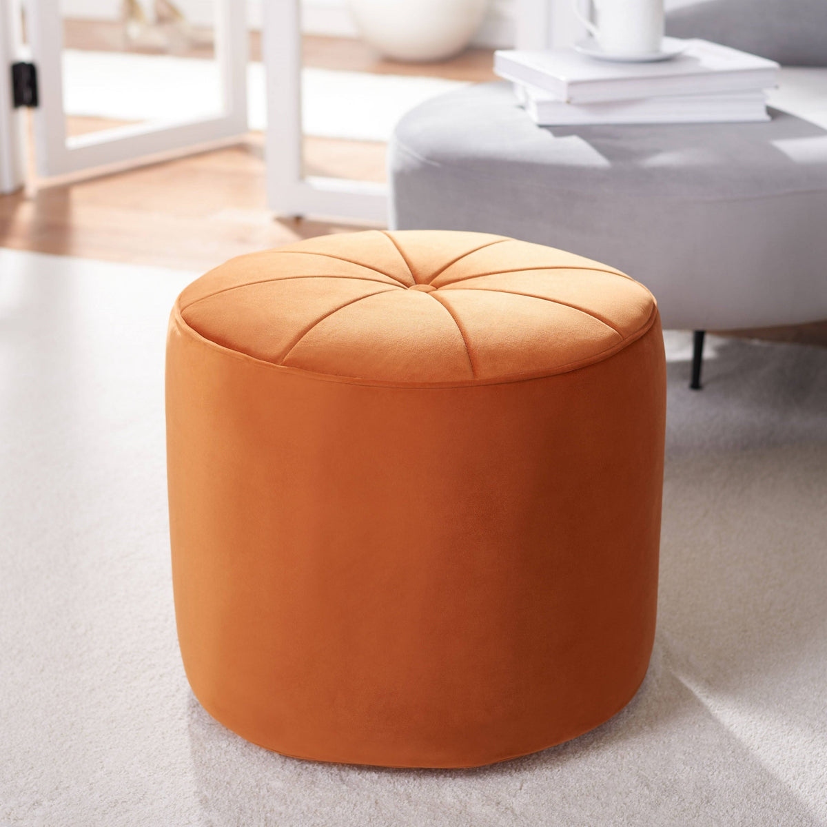 Orange Cylinder Ottoman N9067