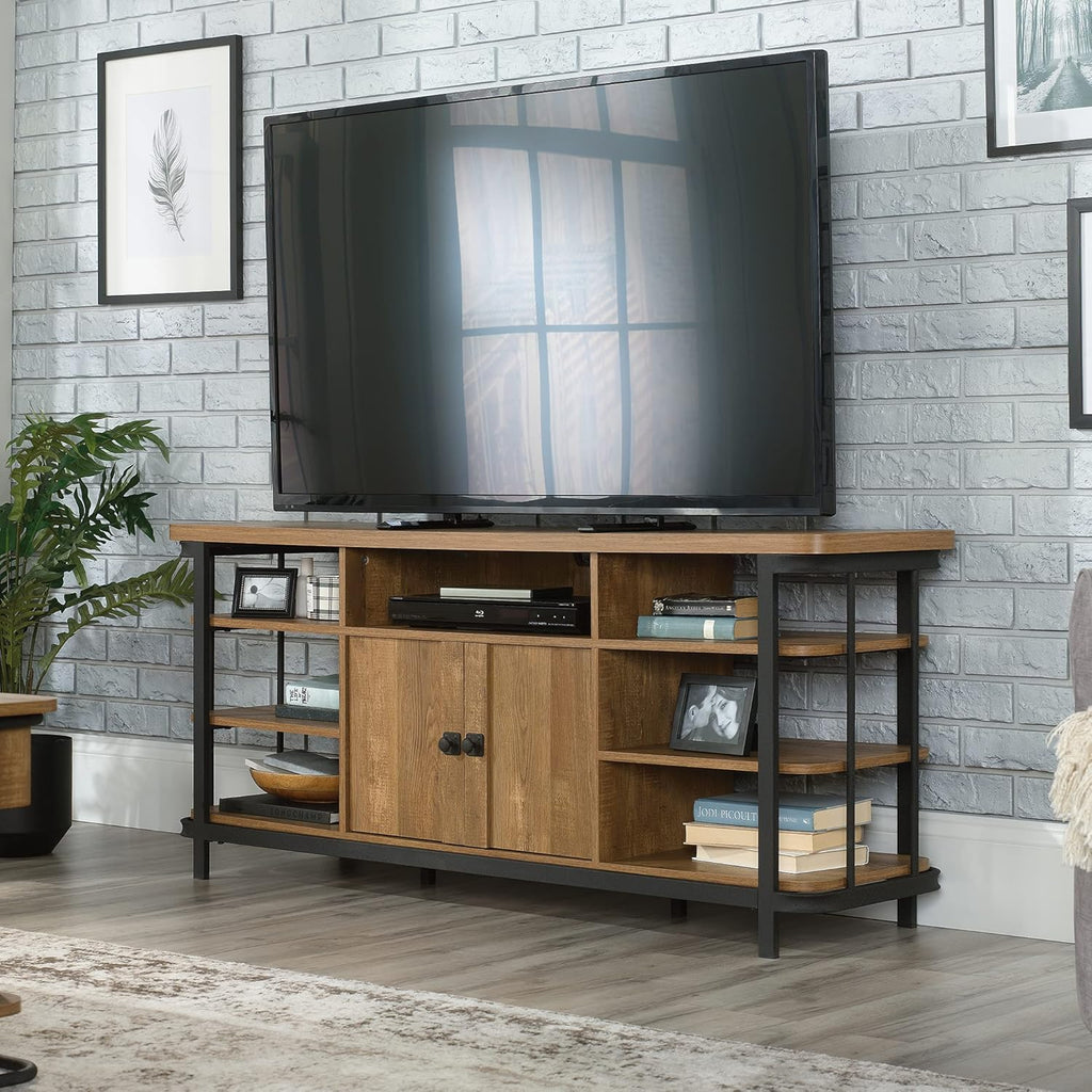 TV Credenza, Etched Oak Finish F6820