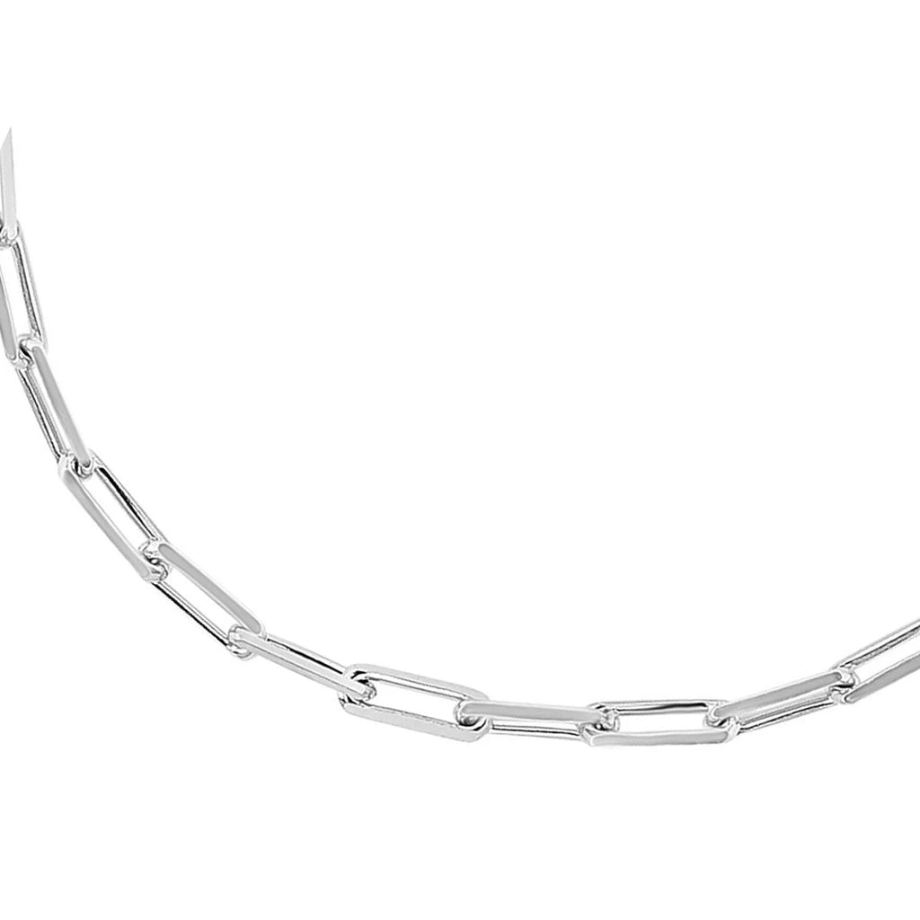 Sterling Silver Paperclip Chain Bracelet with Lobster Clasp - 10" C39720