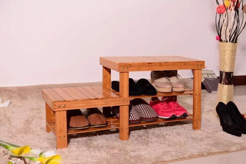 3 Tiers Bamboo Shoe Rack Bench K469166