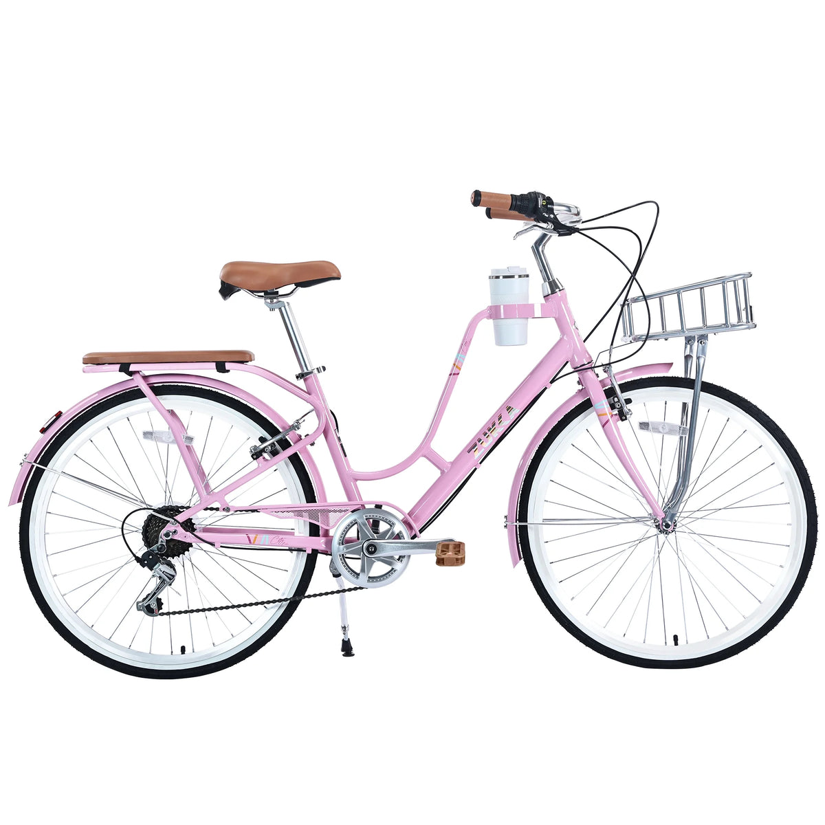 26 inch 7 Speed Pink Cruiser Bike B15814