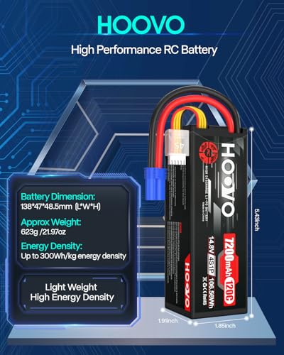 7.4V 70C 6200mAh 2S Lipo Battery Hard Case with Plug 2 Packs G372934